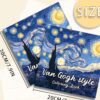 Målarbok för vuxna 24 sidor 20x20 cm – van gogh style med klassiska konstmotiv