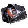 Rymlig weekendbag med skofack för herr, 35l, vattentålig pu-läder gymväska, svart
