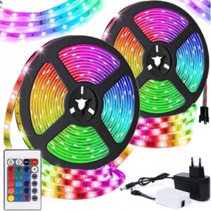 LED-Strip 5m RGB+W SMD5050 300 LED – IP67 Vattentät – Med Fjärrkontroll & Adapter