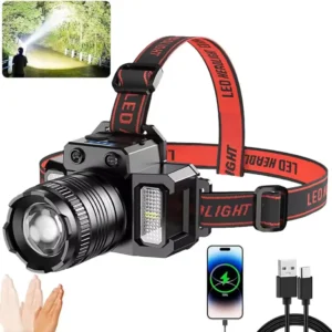 LED Pannlampa Uppladdningsbar – Med Rörelsesensor, Zoom & Powerbank – USB-C – IPX4
