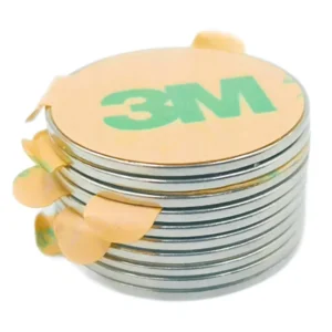 Neodym Plattmagnet 20x1 mm med 3M Tejp 10-Pack – Självhäftande Kraftig Magnet