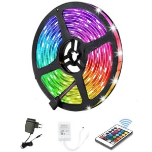 LED-Strip 5m RGB SMD3528 300 LED – IP67 Vattentät – Med Fjärrkontroll & Adapter