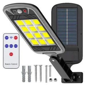 Solcell Spotlight 144 LED 500W – Med Rörelsesensor, Skymningssensor & Fjärrkontroll – IP65