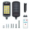 Solcell spotlight 144 led 500w – med rörelsesensor, skymningssensor & fjärrkontroll – ip65