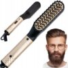 Skäggborste med Värme – Elektrisk Skäggkam & Hårborste för Styling 200°C
