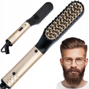 Skäggborste med Värme – Elektrisk Skäggkam & Hårborste för Styling 200°C