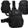 Crossbodyväska / Axelväska Herr – Svart med Flera Fack & Meshfickor
