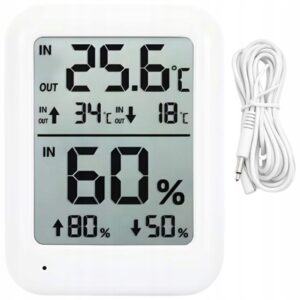 Digital Väderstation med Hygrometer – Inne/Ute Termometer med Sensor & LCD Display