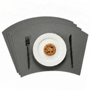 4-pack Bordstablett i Konstläder 43x30cm Båge Mörkgrå