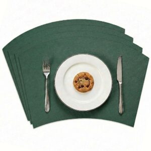 4-pack Bordstablett i Konstläder 43x30cm Båge Mörkgrön