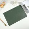 4-pack bordstablett i konstläder rektangulär grön 43x30cm