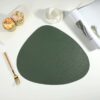 4-pack bordstablett i konstläder rundad grön 43x36cm