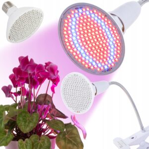 Växtlampa LED 200 dioder 20W – Grow Light med Klämma & Flexibel Arm E27 Vit