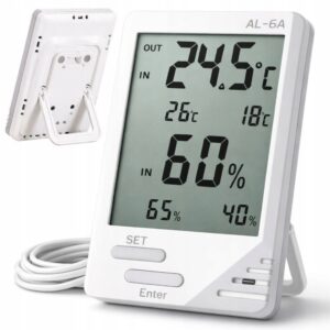 Digital Väderstation med Hygrometer & Sensor – Termometer Inne/Ute med LCD Display