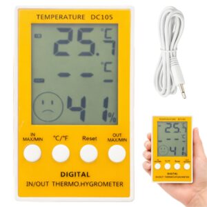 Digital Termometer & Hygrometer med Sensor – Temperatur Inne/Ute med LCD Display