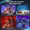 Led stjärnprojektor med bluetooth högtalare – rgbw nattlampa med laser & fjärrkontroll