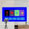 Android 11 lcd projektor 200 ansi lumens full hd 1920x1080 wifi led