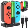 Laddstation för Nintendo Switch Joy-Con – Ladda 4 Kontroller Samtidigt med LED Indikator