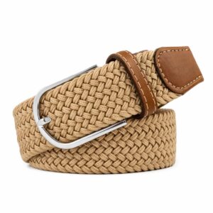 Bälte Elastiskt Canvas Tyg - Skärp med Stretch W26-W36 Beige