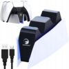 Laddstation för PS5 DualSense – Dubbel Laddare för 2 Kontroller med LED Indikator