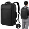Rymlig Kabinväska Ryggsäck med USB-port – Svart Laptopryggsäck för Resa