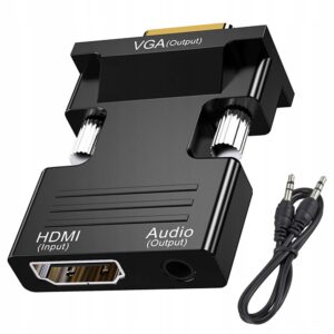 HDMI till VGA Adapter med Ljud – HDMI till D-Sub Konverterare 1080p