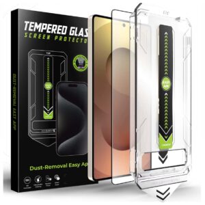 Kristallklart härdat skärmskydd för Samsung Galaxy S25 – 9H reptåligt glas med enkel, bubblfri montering och applikationsset