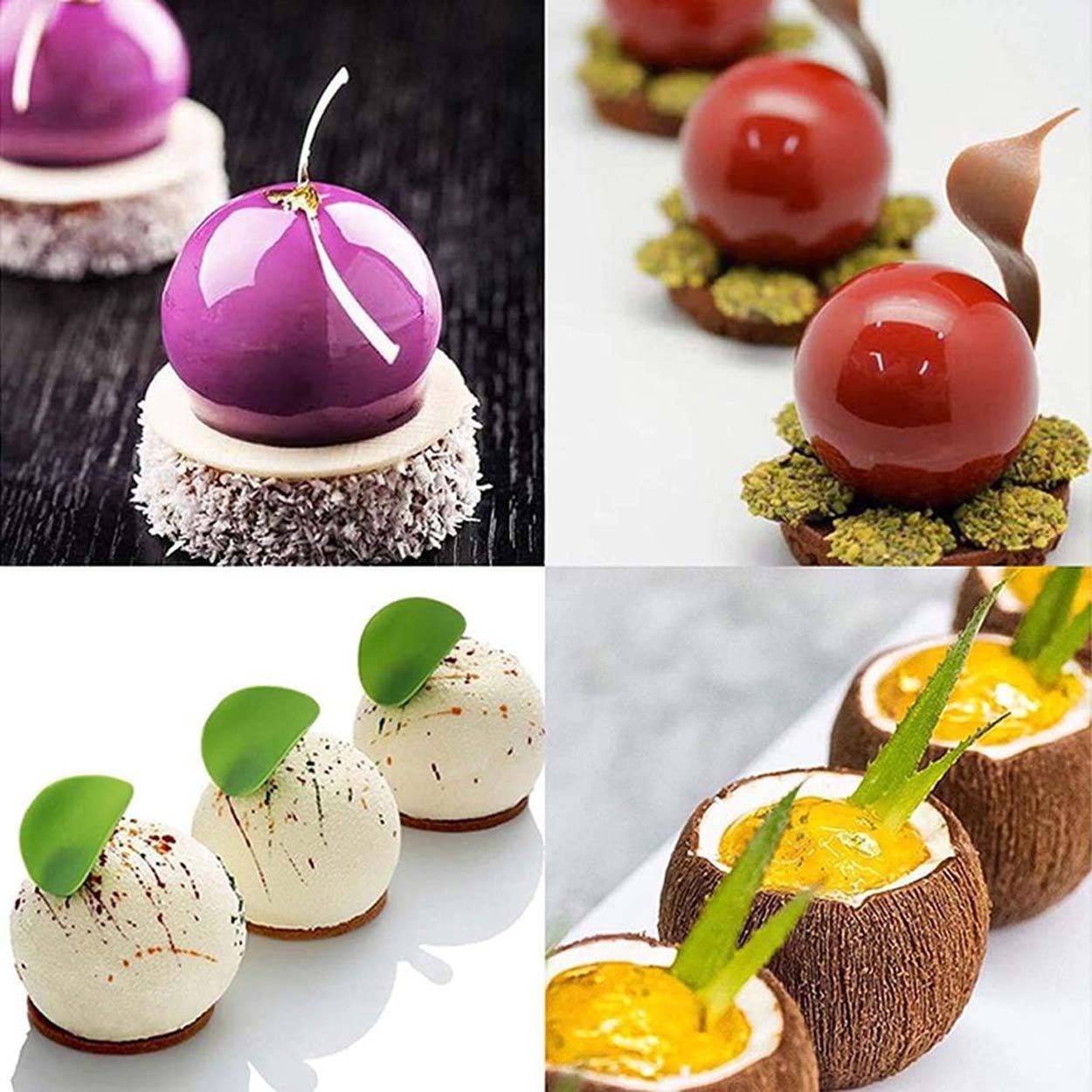 Silikonform bollar 6 cm – 8 hål | för mousse, choklad & dessert - bild 2