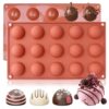 Silikonform Halvkulor 3,8 cm – 15 Hål | För Choklad, Mousse & Praliner