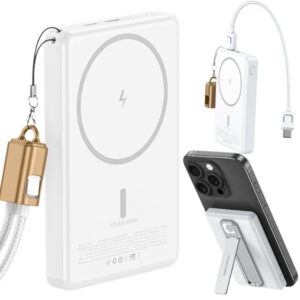 Magnetisk Powerbank 5000 mAh – Trådlös Laddning 15W & 20W Snabbladdning USB-C/Lightning