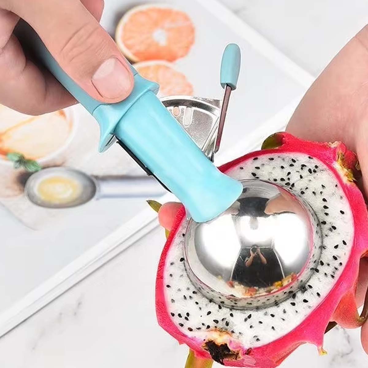 Glasskopa med 1-klick ejektor för perfekta glasskulor 6cm - bild 2