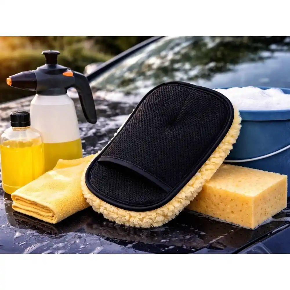 Mikrofiber tvätthandske för bil – skonsam biltvätt & detailing för lack, fälgar och glas - bild 5