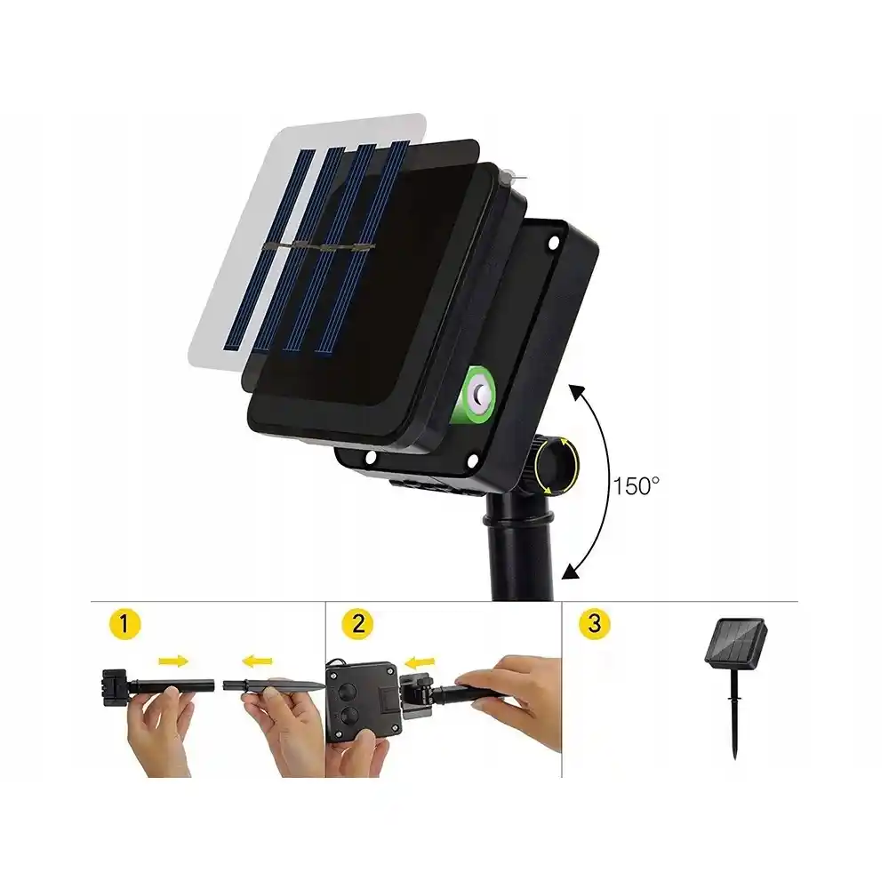 Solcellsdriven ljusslinga 20 led flerfärgad – 4,5m trädgårdsbelysning med skymningssensor & 8 ljuslägen - bild 11
