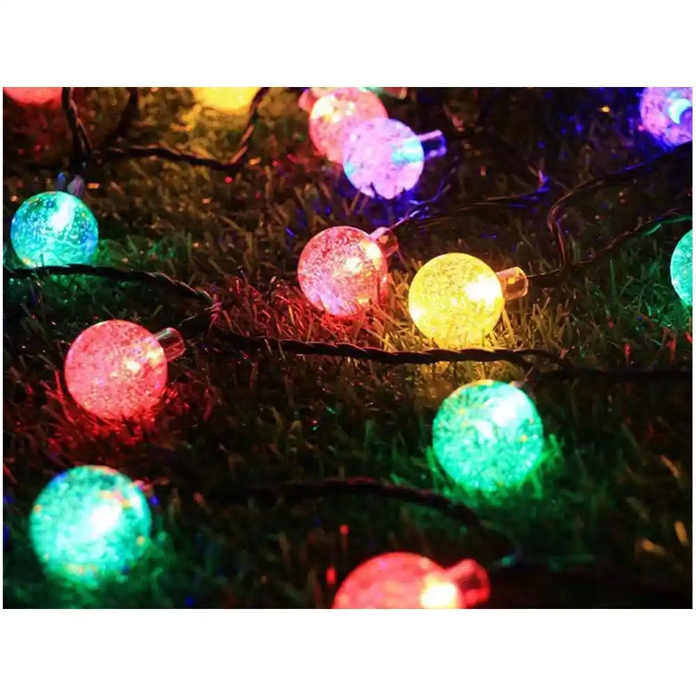 Solcellsdriven ljusslinga 20 led flerfärgad – 4,5m trädgårdsbelysning med skymningssensor & 8 ljuslägen - bild 10