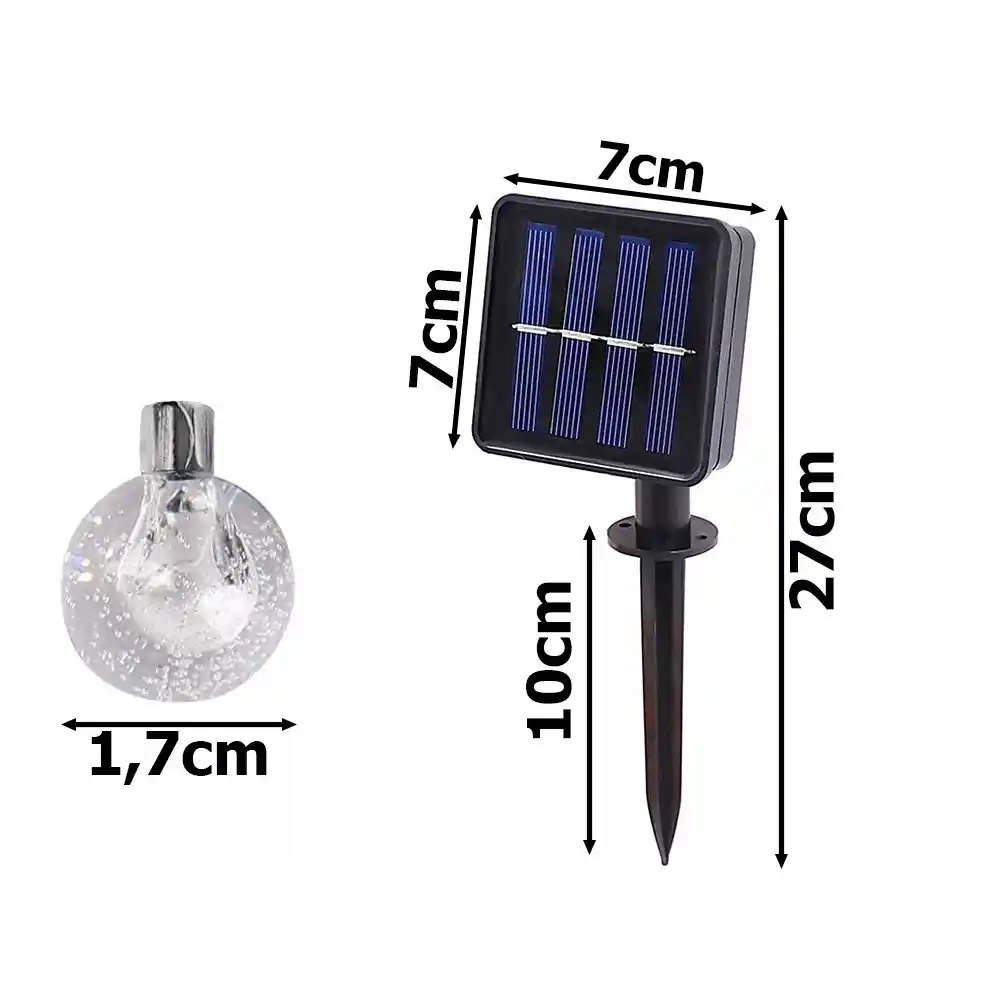 Solcellsdriven ljusslinga 20 led flerfärgad – 4,5m trädgårdsbelysning med skymningssensor & 8 ljuslägen - bild 7