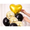 Ballongset svart & guld med hjärtballonger – festdekoration med konfetti