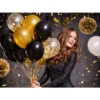 Ballongset svart & guld med hjärtballonger – festdekoration med konfetti