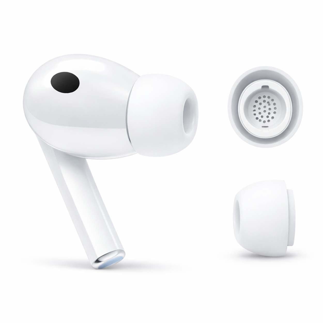 Silikon ear tips för samsung galaxy buds3 pro – vit l med tryckavlastningshål