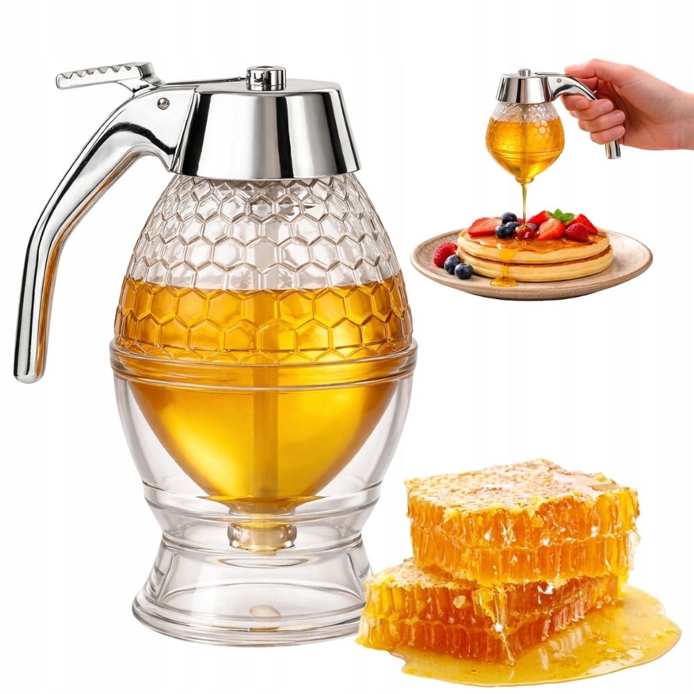 Honungsdispenser 200ml – dispenser för honung, sirap & choklad med droppfri häll