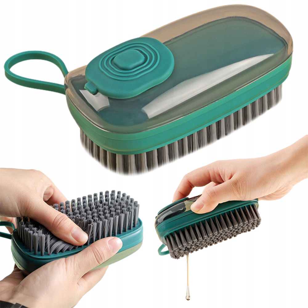 Diskborste med dispenser – rengöringsborste för disk, skor & textil