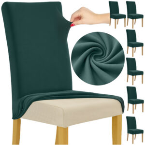 Stolsöverdrag 6-pack Mörkgrön – Stretch Elastiska Skydd 65x40x35 cm