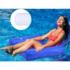 Uppblåsbar poolstol badleksak – flytande luftmadrass med ryggstöd för pool & strand