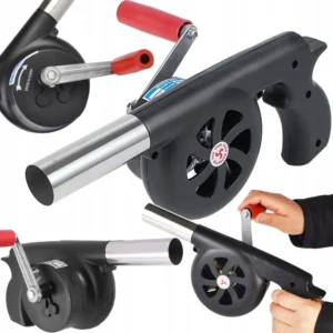 BBQ Fläkt för Grill & Eld – Manuell Tändare med Vev för Snabb Upptändning