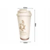 Termosmugg 530 ml med sugrör och handtag – isolerad mugg i rostfritt stål för varm och kall dryck, beige