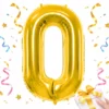 Ballong Siffra 0 Guld 66 cm – Folieballong för Födelsedag & Dekoration