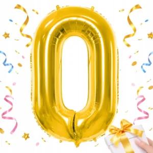 Ballong Siffra 0 Guld 66 cm – Folieballong för Födelsedag & Dekoration