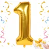 Ballong Siffra 1 Guld 66 cm – Folieballong för Födelsedag & Dekoration