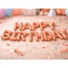 Happy birthday ballong girlang roséguld – foliebokstäver 13 delar dekoration