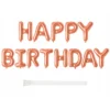 Happy birthday ballong girlang roséguld – foliebokstäver 13 delar dekoration
