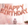 Happy birthday ballong girlang roséguld – foliebokstäver 13 delar dekoration